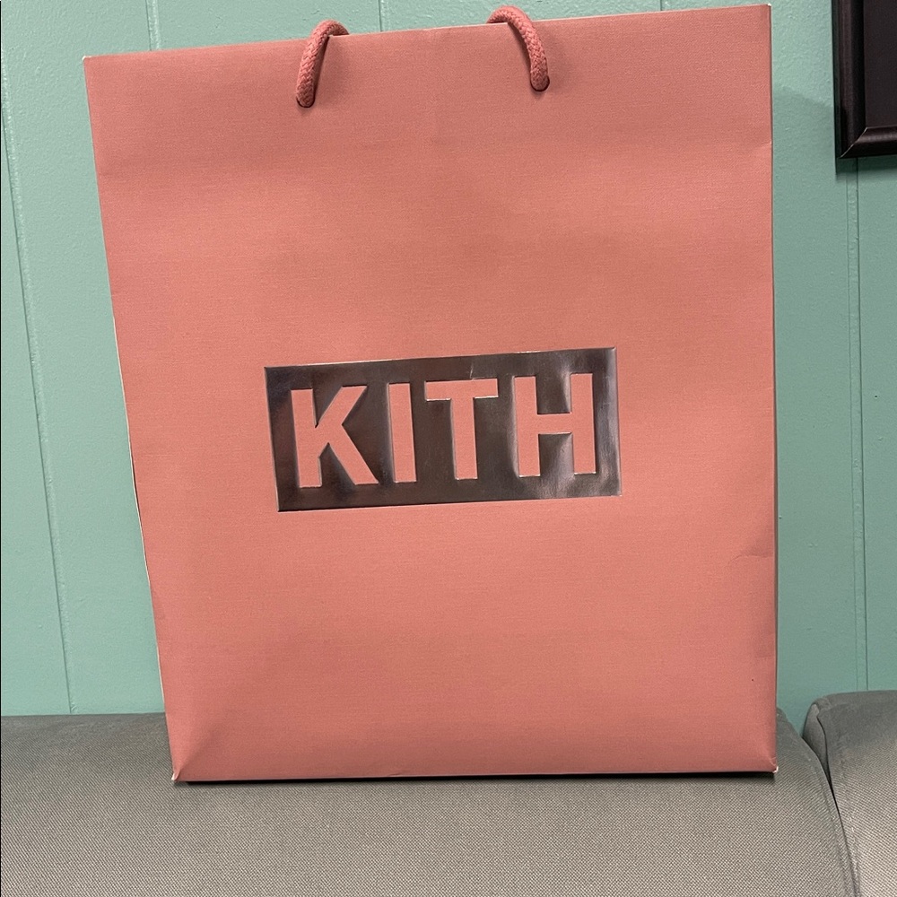 KITH BLUSH & SILVER LARGE EMPTY PAPER SHOPPING BAG FROM NYC STORE